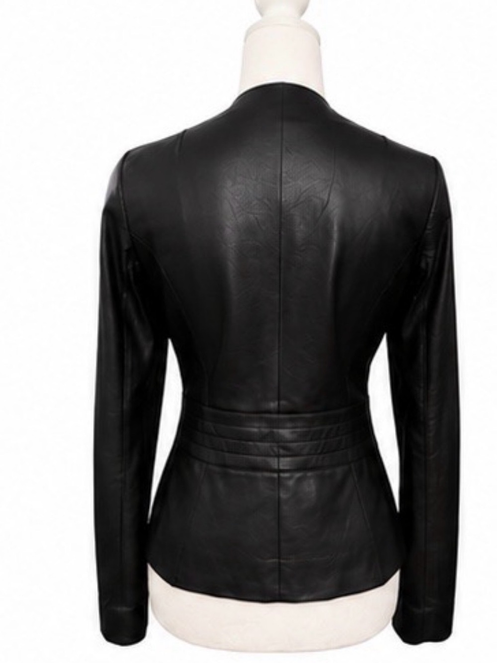 Tory Burch Black Leather Scalloped Jacket with Gold Logo Buttons - Picture 2 of 7
